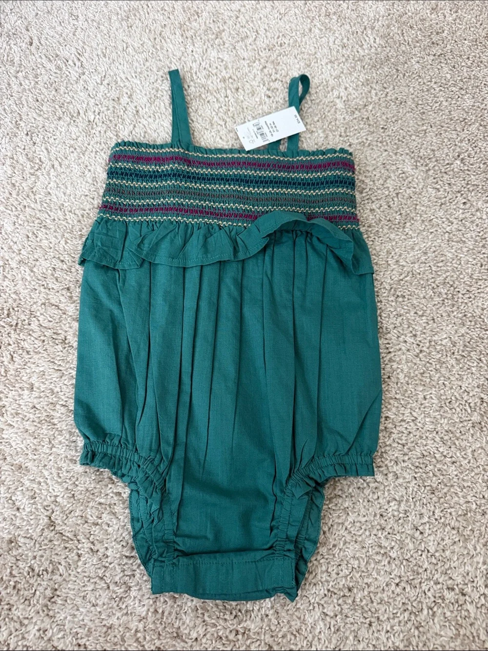Girls Smocked Ruffle Romper